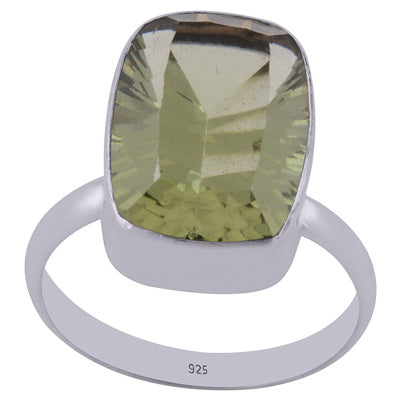 Beautifully Seated Gemstone Cubic Zirconia Rectangle Shape 925 Sterling Solid Silver Ring - R1000730-8