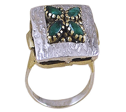 Green Corundum 925 Sterling Silver Ring - R1000853-21
