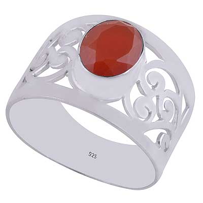 Carnelian 925 Sterling Silver Ring - R1000855-78