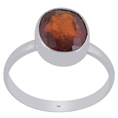 Gorgeous Seated Gemstone Hessonite Oval Shape 925 Sterling Solid Silver Ring - R1000868-11