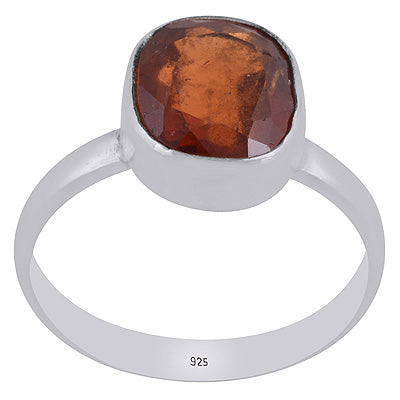 Gorgeous Seated Gemstone Hessonite Fancy Shape 925 Sterling Solid Silver Ring - R1000868-14