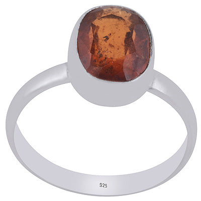 Gorgeous Seated Gemstone Hessonite Fancy Shape 925 Sterling Solid Silver Ring - R1000868-16