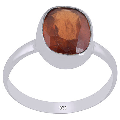 Gorgeous Seated Gemstone Hessonite Fancy Shape 925 Sterling Solid Silver Ring - R1000868-17