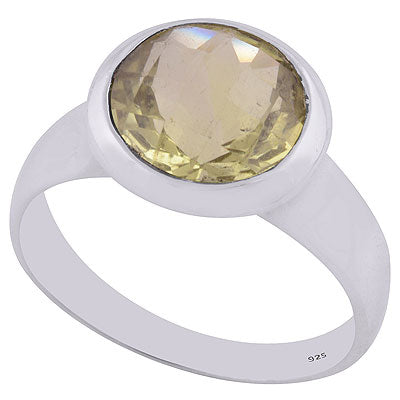 Gorgeous Gemstone Lemon Topaz Round Shape 925 Sterling Solid Silver Ring - R1000919-249