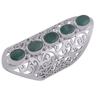 Emerald 925 Sterling Silver Ring - R1000921-183