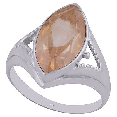 Beautiful Rawa Cut Work Around Citrine Marquise Shape 925 Sterling Solid Silver Ring - R1000961-97