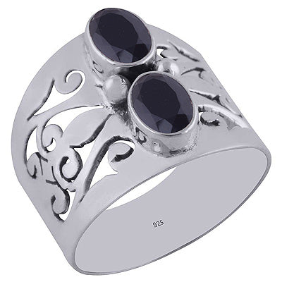 Black Onyx 925 Sterling Silver Ring - R1001126-86