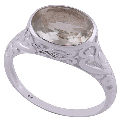 Green Amethyst 925 Sterling Silver Ring - R1001144-114
