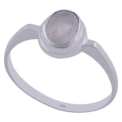 Gorgeous edgy shank Around Rainbow Moonstone Oval Shape 925 Sterling Solid Silver Ring - R1001146-84