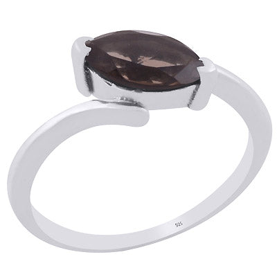 Gorgeous Shank Design Around Smoky Topaz Marquise Shape 925 Sterling Solid Silver Ring - R1001150-207