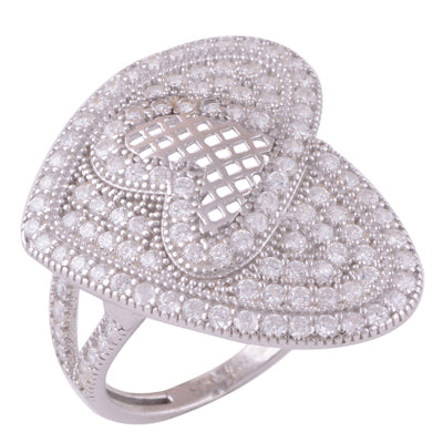 White Cubic Zirconia 925 Sterling Silver Ring - R1001232-24