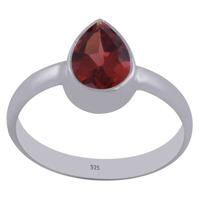 Beautiful Gemstone Garnet Pear Shape 925 Sterling Solid Silver Ring - R1001267-2