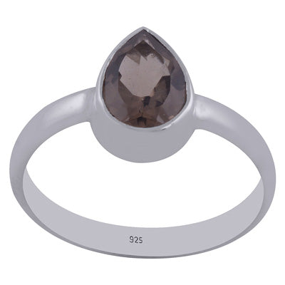 Beautiful Gemstone Smoky Topaz Pear Shape 925 Sterling Solid Silver Ring - R1001267-7