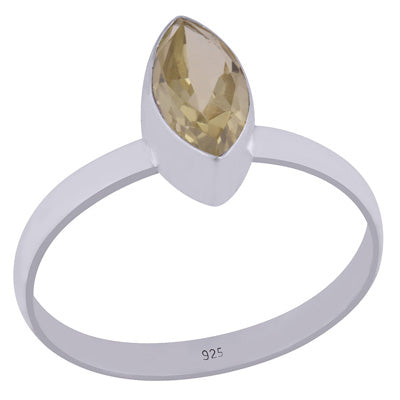 Alluring Plain Lemon Topaz Marquise Shape 925 Sterling Solid Silver Ring - R1001269-153