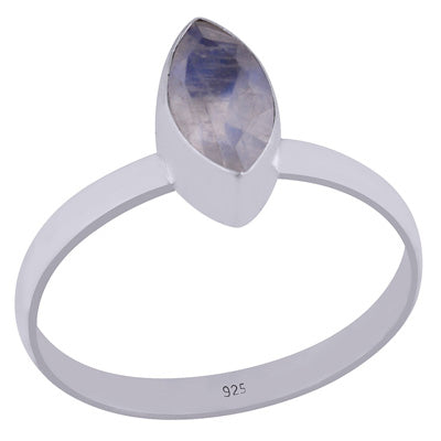 Alluring Plain Rainbow Moonstone Marquise Shape 925 Sterling Solid Silver Ring - R1001269-88