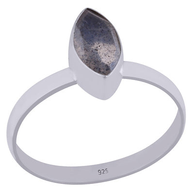 Alluring Plain Labradorite Marquise Shape 925 Sterling Solid Silver Ring - R1001269-94