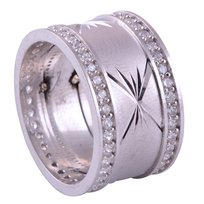 White Cubic Zirconia 925 Sterling Silver Ring - R1001335-20