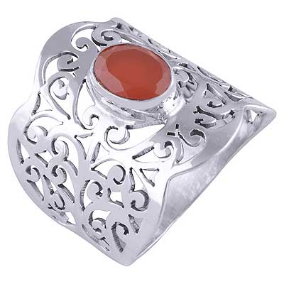 Carnelian 925 Sterling Silver Ring - R1001361-112