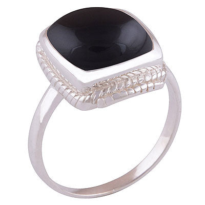 Black Onyx 925 Sterling Silver Ring - R1001368-330
