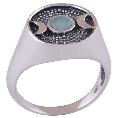 Aqua Chalcedony 925 Sterling Silver Ring - R1001380-133