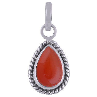 Authentic Wire Work Around Carnelian Pear Shape 925 Sterling Solid Silver Pendants - R100139-47