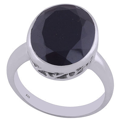 Beautiful Jali Cut Work Around Black Onyx Oval Shape 925 Sterling Solid Silver Ring - R1001438-65