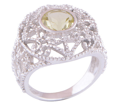 Lemon Topaz 925 Sterling Silver Ring - R1001488-26