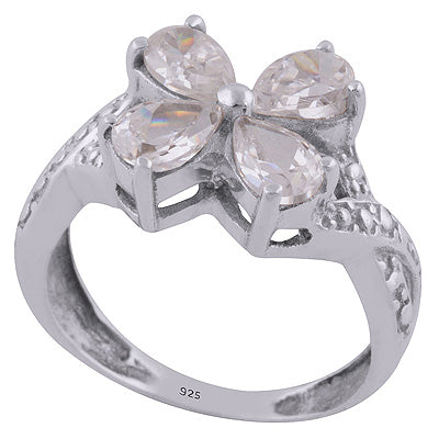 White Cubic Zirconia 925 Sterling Silver Ring - R1001489-94