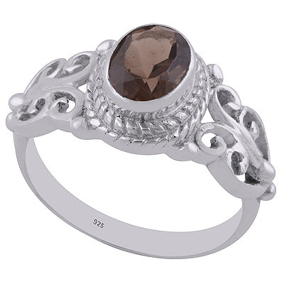 Smoky Topaz 925 Sterling Silver Ring - R1001490-38