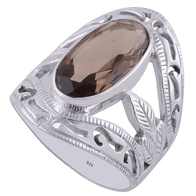 Smoky Topaz 925 Sterling Silver Ring - R1001589-41