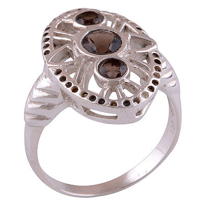 Smoky Topaz 925 Sterling Silver Ring - R1001590-17