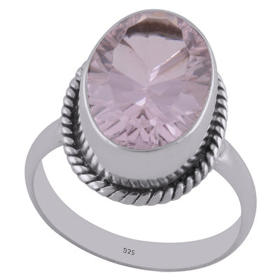 Alluring Twisted Wire Work Around Cubic Zirconia Oval Shape 925 Sterling Solid Silver Ring - R1001598-23