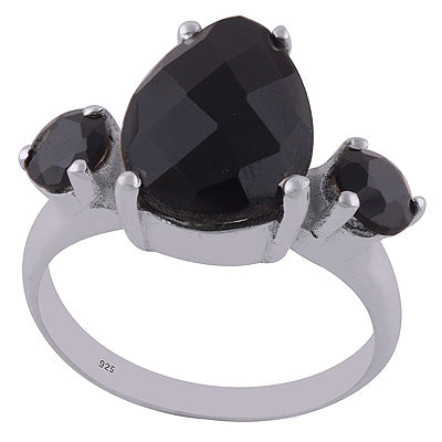 Black Onyx 925 Sterling Silver Ring - R1001615-74