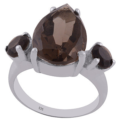 Smoky Topaz 925 Sterling Silver Ring - R1001615-77