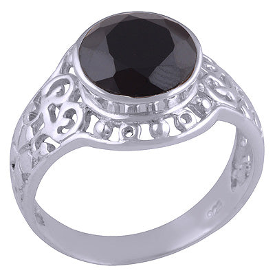 Black Onyx 925 Sterling Silver Ring - R1001616-107