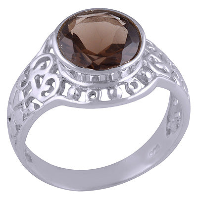 Smoky Topaz 925 Sterling Silver Ring - R1001616-23