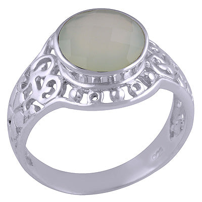Aqua Chalcedony 925 Sterling Silver Ring - R1001616-96