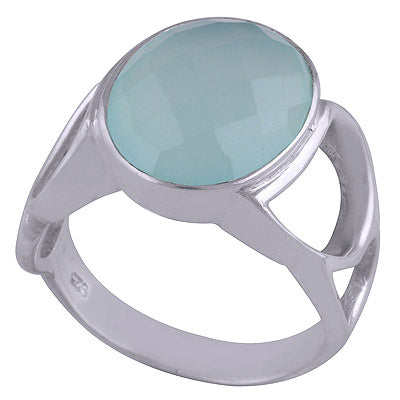 Aqua Chalcedony 925 Sterling Silver Ring - R1001620-23