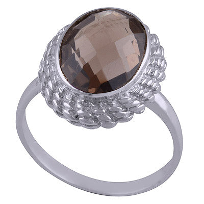 Smoky Topaz 925 Sterling Silver Ring - R1001621-14