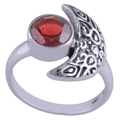 Garnet 925 Sterling Silver Ring - R1001626-8