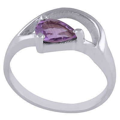 Stunning Designed Amethyst Pear Shape 925 Sterling Solid Silver Ring - R1001634-1