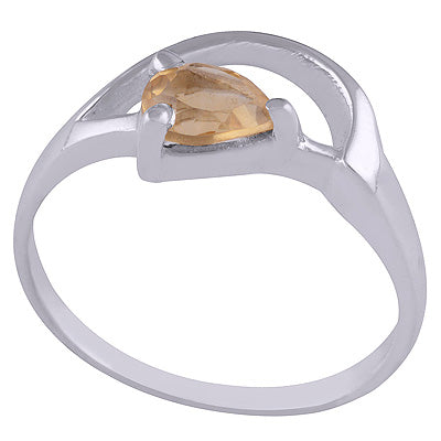 Stunning Designed Citrine Pear Shape 925 Sterling Solid Silver Ring - R1001634-27