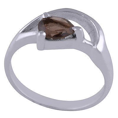 Stunning Designed Smoky Topaz Pear Shape 925 Sterling Solid Silver Ring - R1001634-39