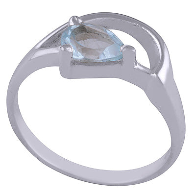 Stunning Designed Blue Topaz Pear Shape 925 Sterling Solid Silver Ring - R1001634-46