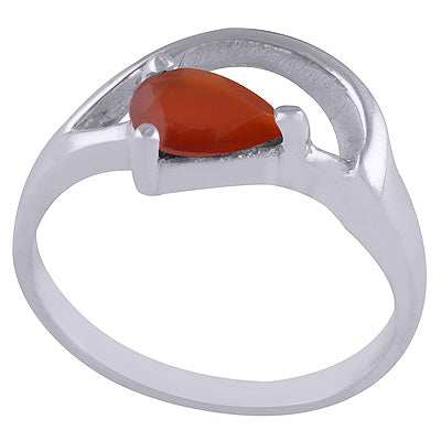 Stunning Designed Carnelian Pear Shape 925 Sterling Solid Silver Ring - R1001634-84