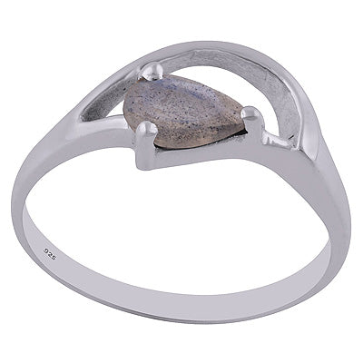Stunning Designed Labradorite Pear Shape 925 Sterling Solid Silver Ring - R1001634-86
