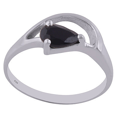 Stunning Designed Black Onyx Pear Shape 925 Sterling Solid Silver Ring - R1001634-89