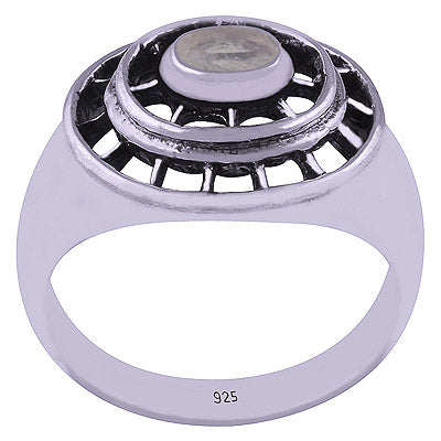 Rainbow Moonstone 925 Sterling Silver Ring - R1001649-23