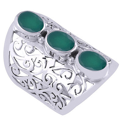 Green Onyx 925 Sterling Silver Ring - R1001707-83