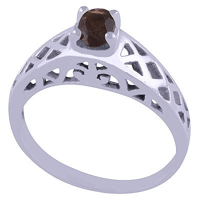 Smoky Topaz 925 Sterling Silver Ring - R1001716-31